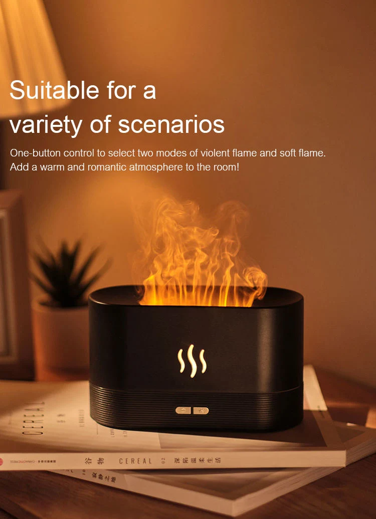 3D Fire Flame Aroma Diffuser 180ml Portable Humidifier Fire Diffuser Mini Flame Air Diffuser