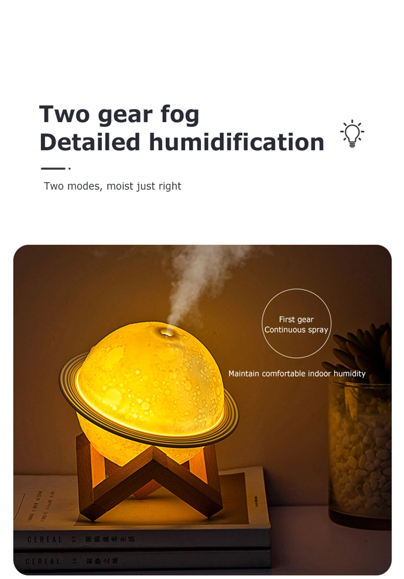 Desktop Planet Air Humidifier Night Light Aroma Oil Diffuser Cool Mist Maker Fogger Home Mini 3D Moon Light Scented Diffuser